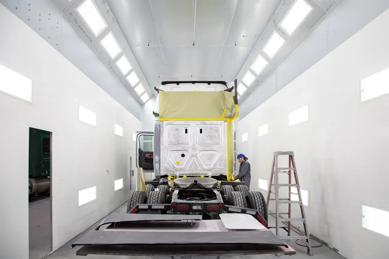 Semi Truck — Paint Booth Prep & Masking